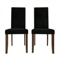 thumbnail image 3 of Castle Place Simple Sophisticated Velvet Upholstered Dining Chairs, Black, Set of 2, 3 of 9