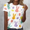 thumbnail image 2 of Enjoytime Womens Tops Easter Bunny Graphic Crewneck Shirt Casual Funny Short Sleeve Tee Shirts, 2 of 5