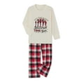 thumbnail image 4 of Family Matching Christmas Pajamas, Letter Print Long-Sleeved Round Neck Tops + Plaid Pattern Trousers Sleepwear Outfits, 4 of 10