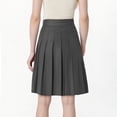 thumbnail image 4 of Ohufall Stretchy Pleated Knee-length Skirts for Women Plus Size Fashion Solid Casual High Waist School Uniform Skirt Summer Loose Comfy A-Line Athletic Tennis Skirt, 4 of 9