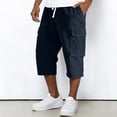 thumbnail image 2 of Resicozy Corduroy Long Shorts for Men Below Knee Cargo Short Pants Casual Summer Lightweight 3/4 Sweat Shorts with Pockets Navy XL, 2 of 9