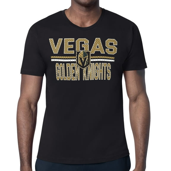 Men's Starter Black Vegas Golden Knights Mesh Look Team Name T-Shirt