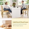 thumbnail image 6 of LAZZO Rattan Bar Stools Set of 2, Wooden Counter Height Stools with Rattan Woven Back and Chenille Seat for Dining Room, Brown, 6 of 9
