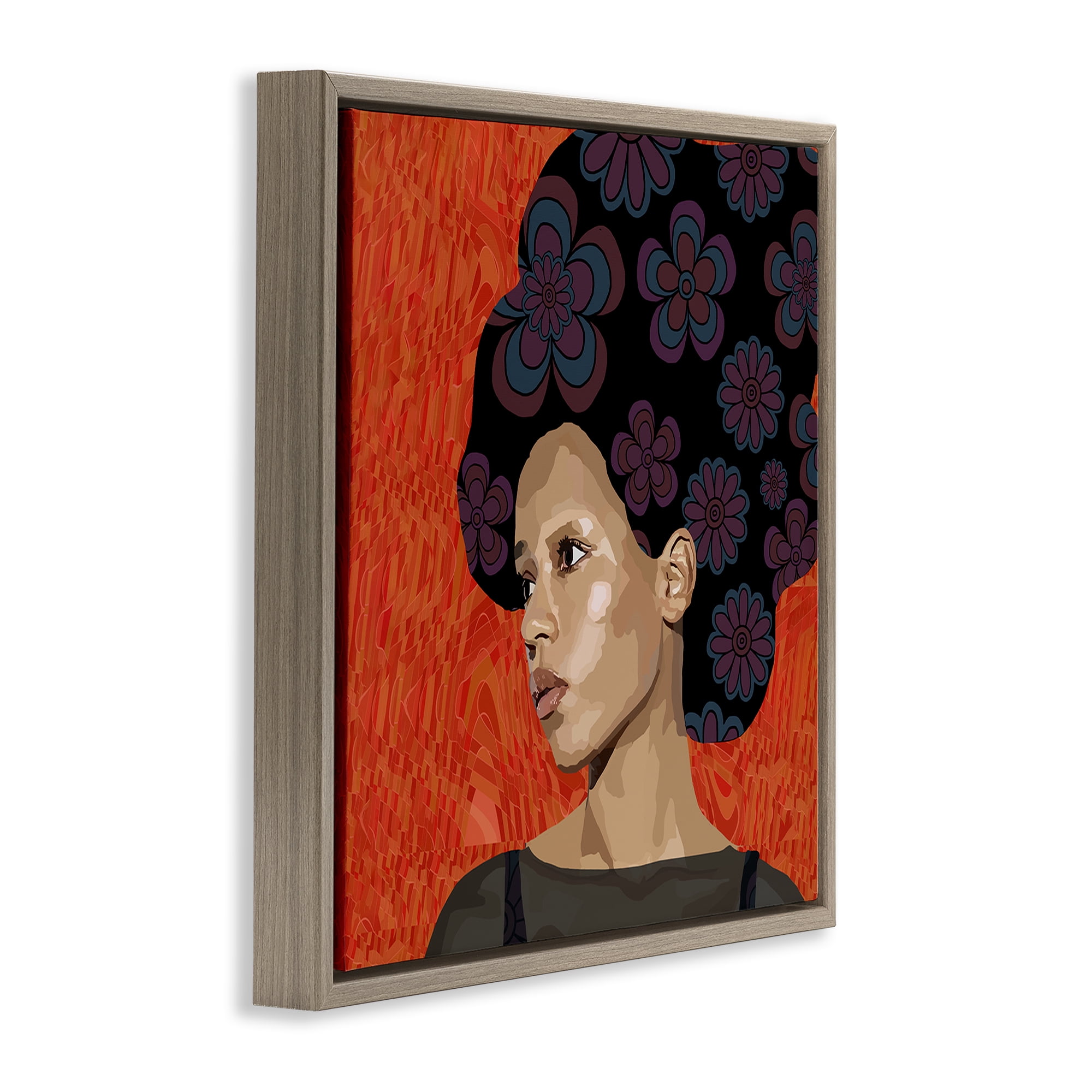 Stupell Industries Portrait Of A Dreamer Brown Framed Floater Canvas Wall Art, design by Lynnda Rakos
