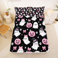 thumbnail image 5 of Manfei Halloween Ghost Print Bed Sheets,Funny Cartoon Turkey Full Size Sheets,4 Pieces,1 Flat Sheet,1 Fitted Sheet and 2 Pillowcases, 5 of 6