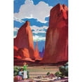 thumbnail image 2 of "Red Rocks" Painting Print on Wrapped Canvas, 2 of 7