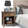 thumbnail image 2 of Artisan Wood 24" Transitional Bedside Nightstand Table in Rustic Natural Brown, 2 of 11
