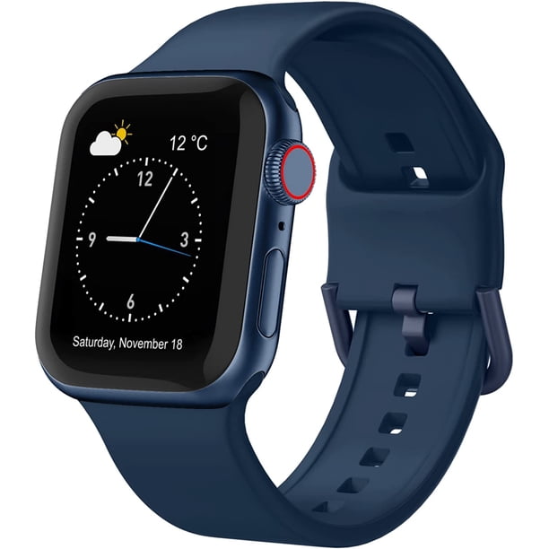 Correa deportiva compatible con correas de Apple Watch de 49 mm, 45 mm, 44 mm, 42 mm, 41 mm, 40 mm, 38 mm, correa de repuesto de silicona suave con cierre clásico para iWatch Series 9 Ultra SE 8 7 6 5
