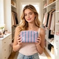 thumbnail image 6 of Striped PVC Cosmetic Bag Waterproof Transparent Makeup Pouch with Zipper for Travel Daily Toiletry Storage, 6 of 6