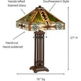 thumbnail image 2 of Javier Stained Glass Table Lamp - Bronze - Handcrafted - Mission Style Lamps for Bedroom, Living Room, Office - Antique Aesthetic - 27 Inches High, 2 of 7