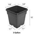 thumbnail image 5 of 10 Pack Nursery Pots 3 Gallon Garden Planter Plastic Sqaure Seedling Pots White Flower Plant Container for Succulents, Seedlings, Cuttings, Transplanting, Black, 5 of 7