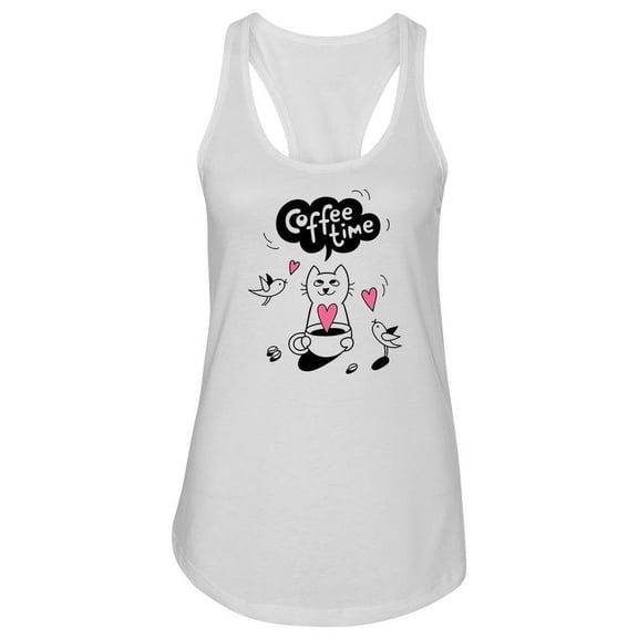 Coffee Time Quote Design Tank Women -Image by Shutterstock, Female Large