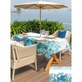thumbnail image 5 of Outdoor Tablecloth with Umbrella Hole for Patio/Picnic/Party/Camping, Ocean Green Octopus Waterproof Table Cloth Rectangle Table Cover Washable, Coastal Coral Beach Nautical Starfish (60"x 120"), 5 of 8