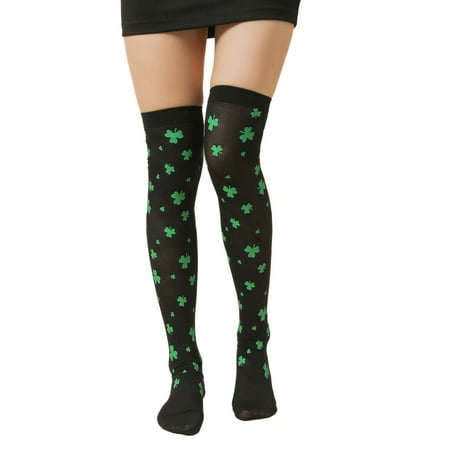 

Cptfadh Women Girls Fashion Irish St. Festive Stripe Middle Tube Socks Stockings
