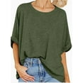 thumbnail image 3 of Oversized Tshirts for Women Summer Short Sleeve Casual Basic Tee Tops Loose Fit Shirts, 3 of 4