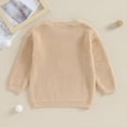 thumbnail image 4 of Drtj Little Brother Matching Outfits Letter Embroidery Knit Sweater Shirt Baby Boy Winter Warm Clothes, Light khaki, 3-6M, 4 of 12