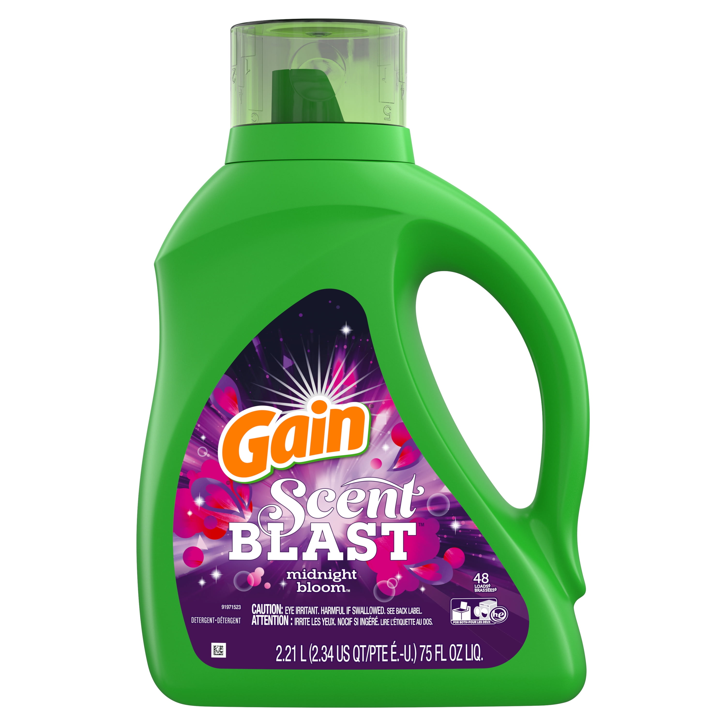 Gain Scent Blast Midnight Bloom HE, Liquid Laundry Detergent, 75 Fl Oz