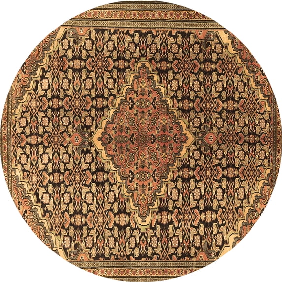 Ahgly Company Indoor Round Persian Brown Traditional Area Rugs, 6' Round