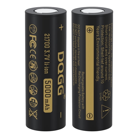 2Pcs 21700 Rechargeable Battery 3.7v 5000mAh Li-ion Batteries for 21700 Battery Replacement(Flat Top)
