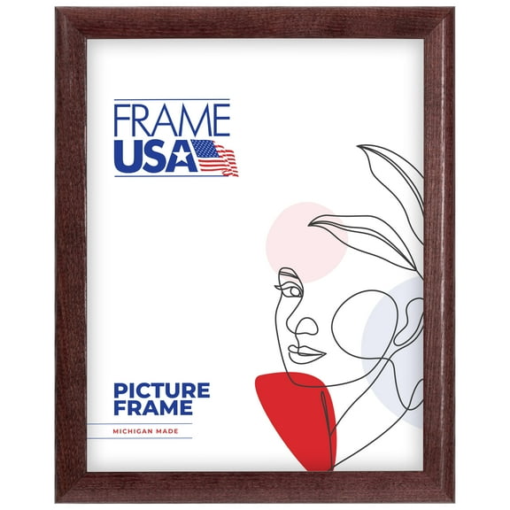 12x16 Picture Frame, Red Economy Wood Style 867–881–03400, 0.75 Inch Wood with Glass, Wall Display