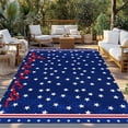 thumbnail image 2 of 4th of July Outdoor Rug for Patio/Deck/Porch, Non-Slip Large Area Rug 3 x 5 Ft, Independence Day American Patriotic Stars Blue Indoor Outdoor Rugs Washable Area Rugs, Camping Rug Carpet Runner, 2 of 8