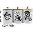 thumbnail image 2 of 3x Kitchen Canisters Set Coffee Tea Sugar Containers Set Iron Farmhouse Restaurants Stylish Storage Containers Dustproof Lids, White, 2 of 5