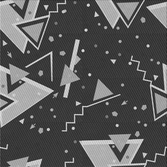 Ahgly Company Indoor Square Patterned Charcoal Black Area Rugs, 4' Square