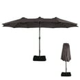 15ft Large Patio Umbrella with Solar Lights, DoubleSided Outdoor