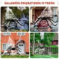 thumbnail image 4 of Halloween Decorations Outdoor Spider Webs: 1Pcs Giant Spiders - 200'' Triangular Web with Hook - Stretch Web and Ground Stakes for Large Halloween Decor and Haunted House Decoration, 4 of 9