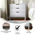 thumbnail image 3 of Flash Furniture Wooden 3-Drawer Dresser for Bedroom, Chest of Drawers for Kids in White, 3 of 10