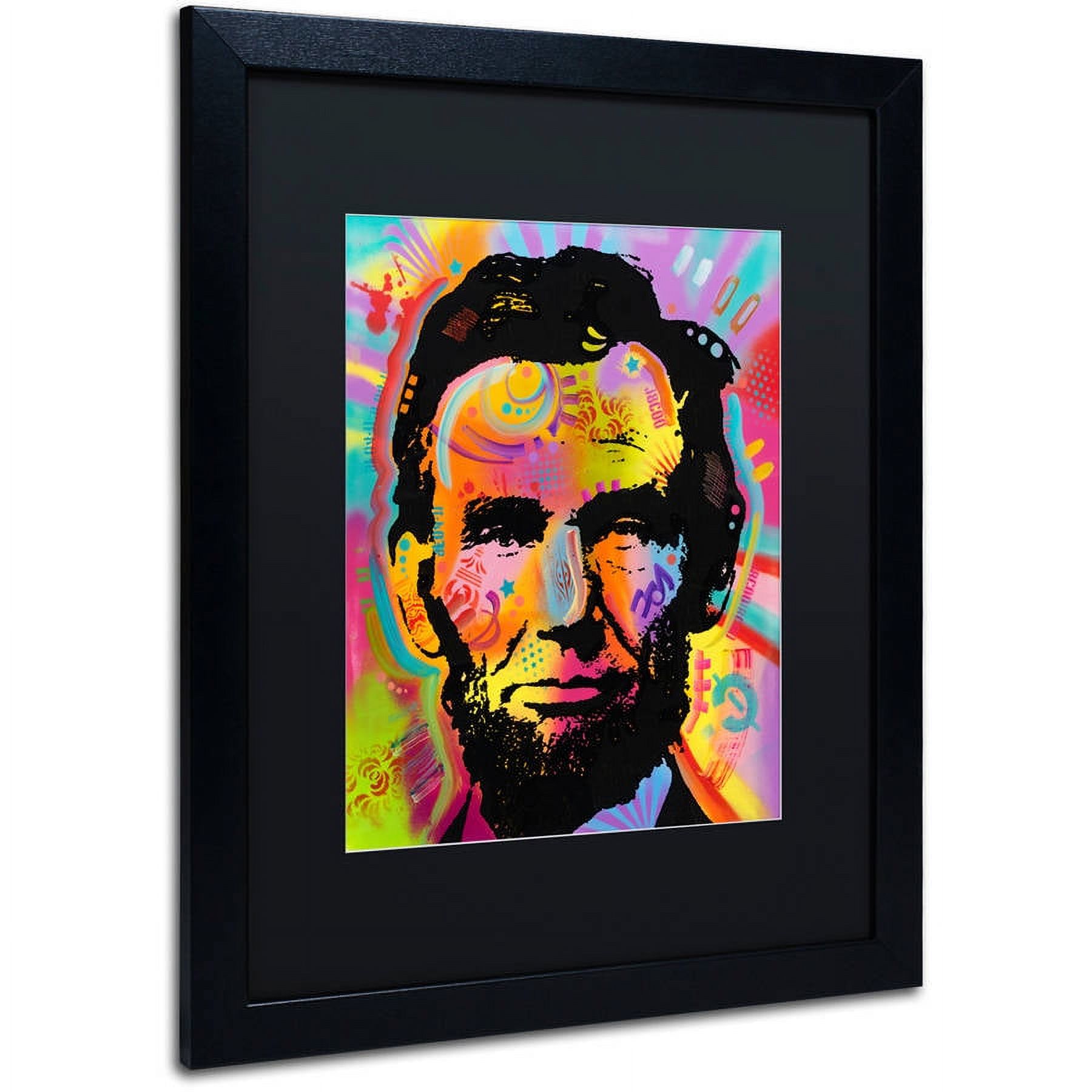 Trademark Fine Art "Abraham Lincoln IV" Canvas Art by Dean Russo, Black Matte, Black Frame