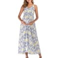 thumbnail image 2 of Fesfesfes Maternity Dress for Women Summer Floral Print Sling Boho Dress Casual V Neck Sleeveless Camis Dress for Pregnant Women, 2 of 7