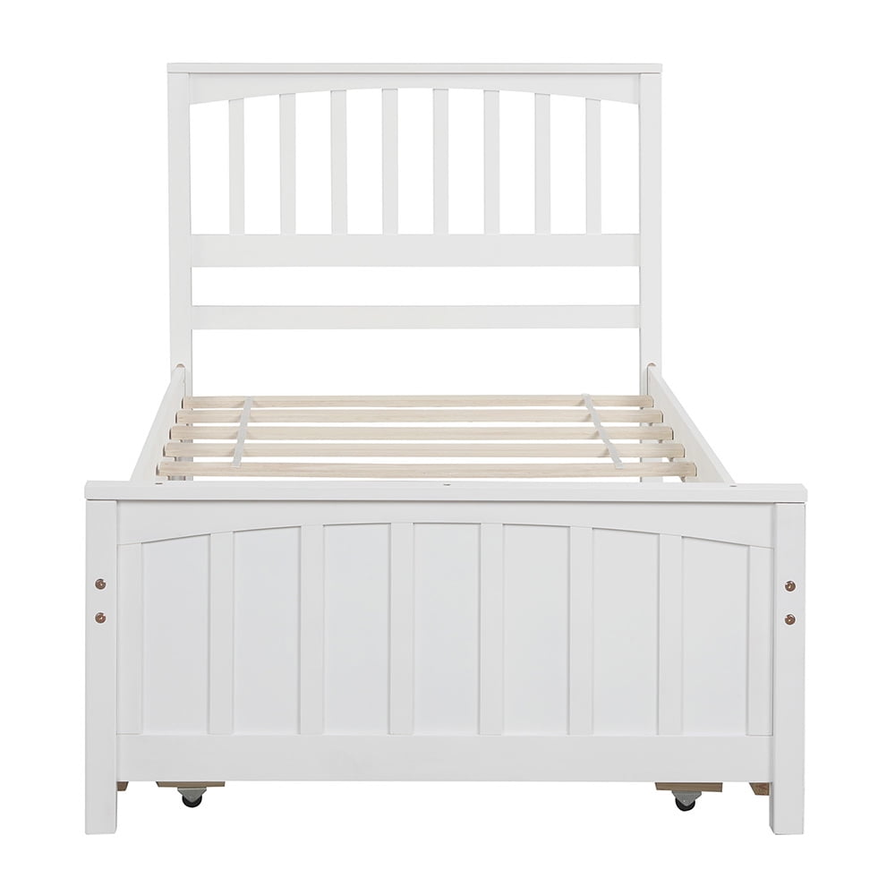 Lowestbest Solid Wood Platform Bed with Trundle, Wood Slat Support Lowestbest Solid Wood Platform Bed with Trundle, Wood Slat Support