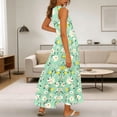 thumbnail image 4 of Nuoqisi Womens Summer Maxi Dress 2026 Casual V Neck Floral Sleeveless Sun Dress Trendy Beach Vacation Long Flowy Dresses, 4 of 8