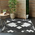thumbnail image 6 of Unique Loom Outdoor Modern Collection Area Rug - Chaya (7' 10" Square Black and White), 6 of 9