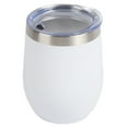 thumbnail image 3 of Taza de acero inoxidable 304 de 12 oz con forma de cáscara de huevo y aislamiento en forma de U, taza grande para vino con forma de cáscara de huevo, color blanco, 12 oz, 3 of 12