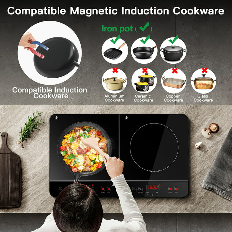 Duxtop Portable Induction Cooktop Countertop Burner Induction Burner with Timer and Sensor Touch 1800W
