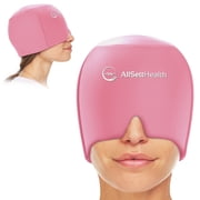 AllSett Health Migraine Cap for Headache Relief, Hot and Cold Gel Head Wrap, One Size Fits Most, Pink