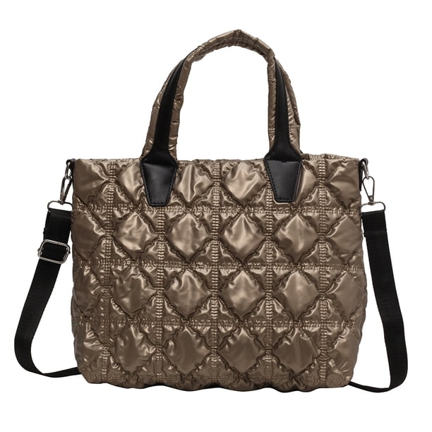Bolso casual para mujer Bolso de mano suave Bolso de invierno ligero para mujer de color sólido