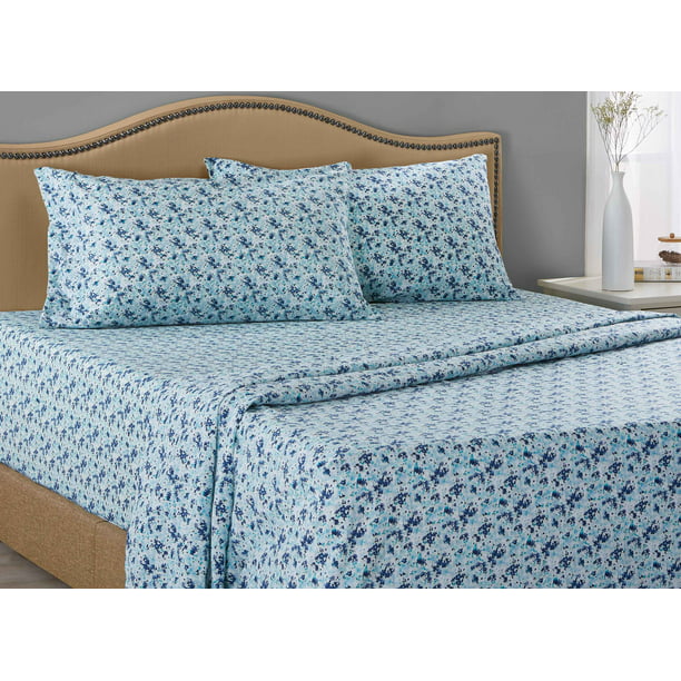 Mainstays 200 Thread Count Queen - Fitted Sheet, Sheet Collection, Teal ...