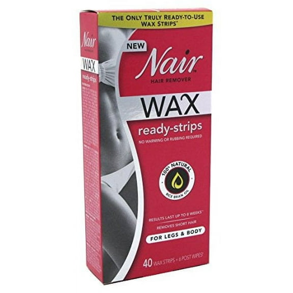 Nair Hair Remover Wax Ready- Strips 40 Count Legs/Body