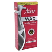 Nair Hair Remover Wax Ready- Strips 40 Count Legs/Body