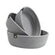thumbnail image 2 of Juego de 3 cestas tejidas pequeñas y redondas, cestas de cuerda de algodón para almacenar juguetes para niños, cuenco nórdico para almacenar juguetes, Gris, 2 of 8