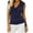 Navy blue, variant on Langwyqu Summer Sleeveless Cowl Neck Solid Side Drawstring Tank Tops