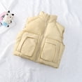 thumbnail image 3 of Atogsazn Kids Girls Full Zip Puffer Vest Childrens Casual Windproof Sleeveless Tank Tops Winter Warm Tops Yellow 2-3 Years Fashion, 3 of 5