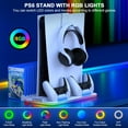 thumbnail image 4 of PS5 Slim Stand and Turbo Cooling Station with Controller Charging Station for Playsation 5, 3 Levels Cooling Fan, RGB Light, 15 Game Storage, Headset Holder for PS5 Digital/Disc, 4 of 10