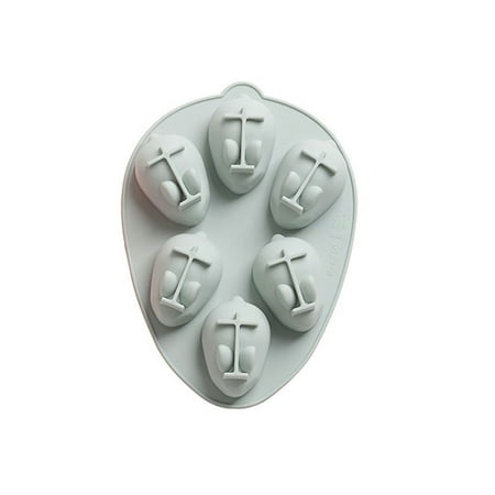 

PhoneSoap Easter 6 Hole 3D Rabbit Microwave Baking Diy Silicone Cake Mold Grey