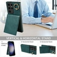 thumbnail image 6 of ELEHOLD Magnetic Wallet Case for Samsung Galaxy S22 Ultra, Built-in 360°Rotation Ring Stand,Slim Shockproof with Card Slot Retro PU Leather, Hybrid Rugged Drop Protective Cover, green, 6 of 8