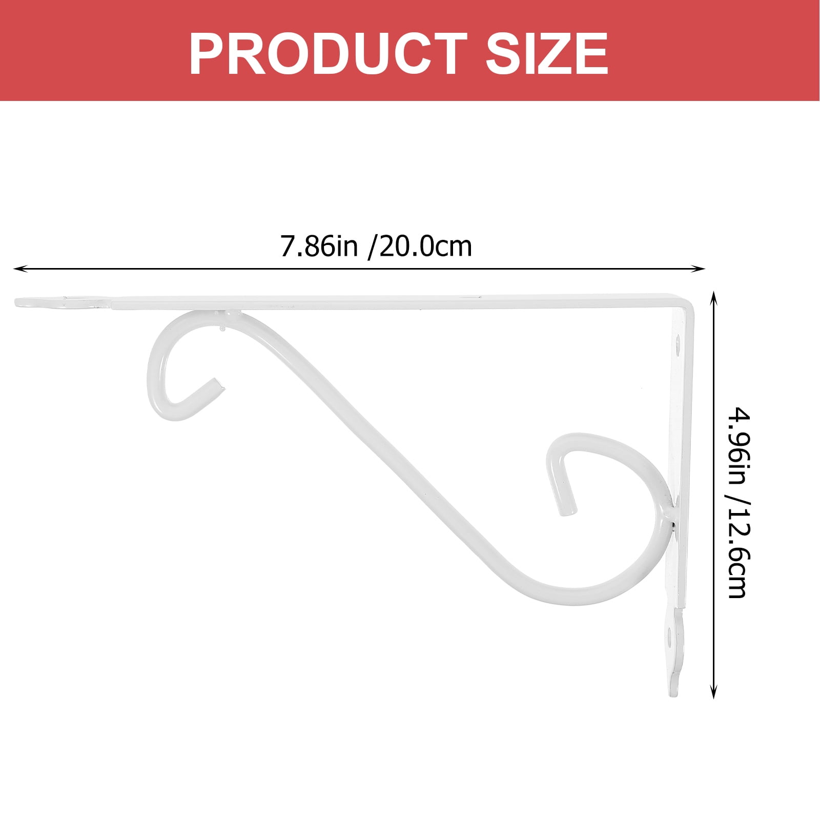 FOLOYORI 4Pcs White Floral Pattern Wall Brackets Firm Support for Home Shelf Installation