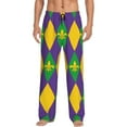 thumbnail image 2 of Kdxio Mardi Gras Print Men's Sleep Pajama Pant Lounge Pants with Pockets, 2 of 8